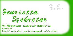 henrietta szekretar business card